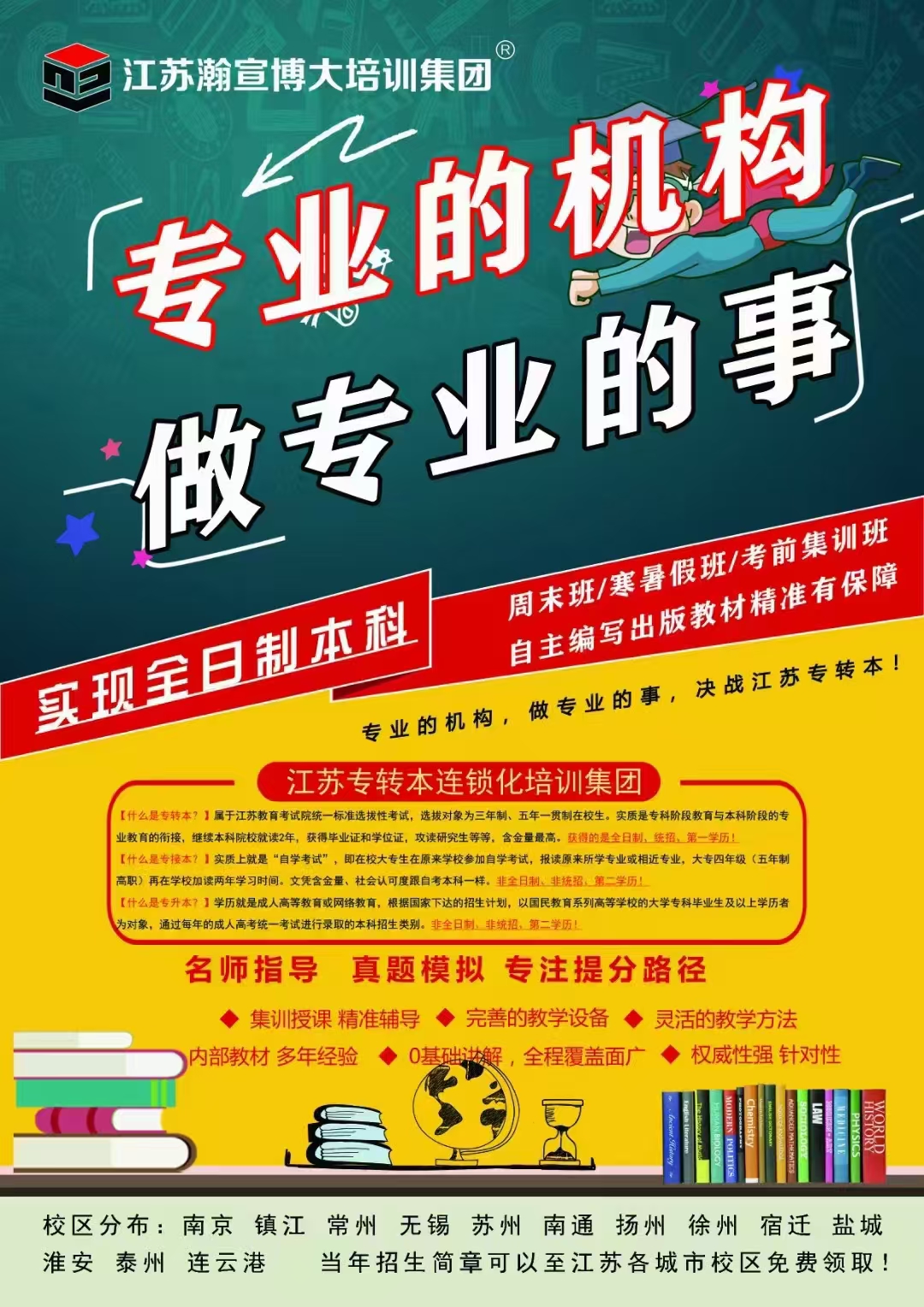   17年专业连锁培训机构瀚宣博大告诉你  专转本上培训班真的很有必要