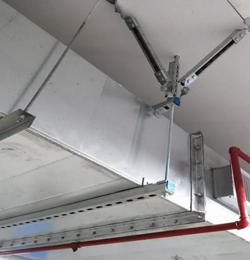 风管纵向抗震支架 纸深化 组合侧纵向抗震支架