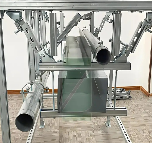 风管纵向抗震支架 纸深化 组合侧纵向抗震支架